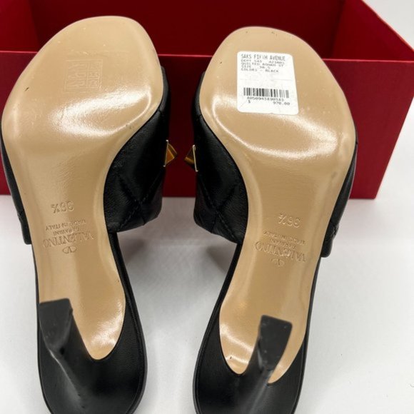 Valentino Garavani Roman Stud Sandal In Quilted NAPPA Black Leather 65 MM - Picture 14 of 15